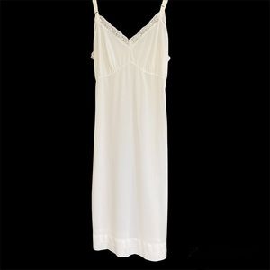 Nylon & Lace White Chemise Slip Dress Sz 34